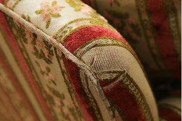 【K.K.様ご決済用】中古　DREXEL HERITAGE(ドレクセルヘリテイジ)　ストライプ柄のファブリックが目を引く1人掛けソファ(1Pソファ、一人掛けソファ、パーソナルソファ、アームチェア、ラウンジチェア)(R-066610)