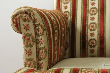 【K.K.様ご決済用】中古　DREXEL HERITAGE(ドレクセルヘリテイジ)　ストライプ柄のファブリックが目を引く1人掛けソファ(1Pソファ、一人掛けソファ、パーソナルソファ、アームチェア、ラウンジチェア)(R-066610)