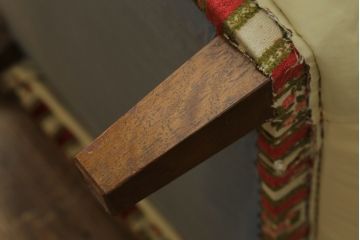 【K.K.様ご決済用】中古　DREXEL HERITAGE(ドレクセルヘリテイジ)　ストライプ柄のファブリックが目を引く1人掛けソファ(1Pソファ、一人掛けソファ、パーソナルソファ、アームチェア、ラウンジチェア)(R-066610)