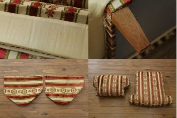 【K.K.様ご決済用】中古　DREXEL HERITAGE(ドレクセルヘリテイジ)　ストライプ柄のファブリックが目を引く1人掛けソファ(1Pソファ、一人掛けソファ、パーソナルソファ、アームチェア、ラウンジチェア)(R-066610)