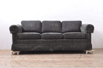中古　美品　DREXEL HERITAGE(ドレクセルヘリテイジ)　落ち着いたモダンスタイルのお部屋におすすめな3人掛けソファ(三人掛けソファ、トリプルソファ、3P、アームソファ)(R-066611)