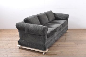 中古　美品　DREXEL HERITAGE(ドレクセルヘリテイジ)　落ち着いたモダンスタイルのお部屋におすすめな3人掛けソファ(三人掛けソファ、トリプルソファ、3P、アームソファ)(R-066611)