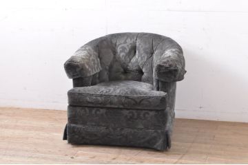 中古　美品　DREXEL HERITAGE(ドレクセルヘリテイジ)　Upholstery(アップホルスタリー)　クッション付き　上品な佇まいが魅力の1人掛けソファ(一人掛けソファ、1P、アームチェア、パーソナルチェア、ラウンジチェア)(R-066612)