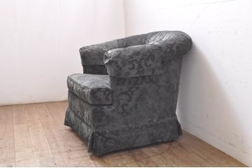 中古　美品　DREXEL HERITAGE(ドレクセルヘリテイジ)　Upholstery(アップホルスタリー)　クッション付き　上品な佇まいが魅力の1人掛けソファ(一人掛けソファ、1P、アームチェア、パーソナルチェア、ラウンジチェア)(R-066612)