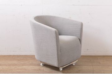 中古　極美品　arflex(アルフレックス)　PANETUN(パネトゥーン)　回転式　シンプルなデザインが魅力のラウンジチェア(パーソナルチェア、一人掛けソファ、1人掛けソファ、アームチェア、回転椅子、回転イス)(定価約30万円)(R-066616)