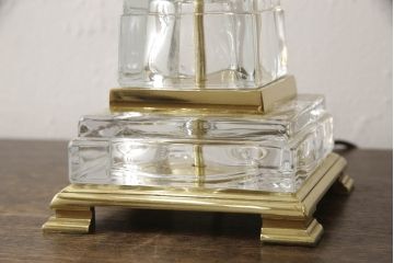 中古　展示品　美品!!　DREXEL HERITAGE(ドレクセルヘリテイジ)取り扱い　真鍮製　エレガントなデザインが魅力的な高級テーブルスタンド(クリスタル、卓上照明、シェード、テーブルスタンド、デスクスタンド、ナイトランプ)(R-066622)