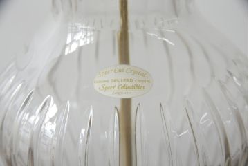 中古　展示品　美品!!　DREXEL HERITAGE(ドレクセルヘリテイジ)取り扱い　クリスタル　真鍮製　エレガントなデザインが魅力的な高級テーブルスタンド(卓上照明、シェード、テーブルスタンド、デスクスタンド、ナイトランプ)(R-066623)