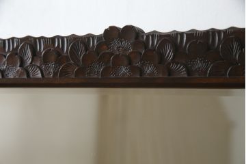 中古　軽井沢彫り　繊細な桜の彫刻が美しい姿見(スタンドミラー、鏡)(R-066625)