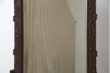 中古　軽井沢彫り　繊細な桜の彫刻が美しい姿見(スタンドミラー、鏡)(R-066625)