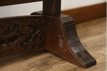 中古　軽井沢彫り　繊細な桜の彫刻が美しい姿見(スタンドミラー、鏡)(R-066625)