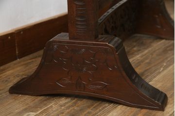 中古　軽井沢彫り　繊細な桜の彫刻が美しい姿見(スタンドミラー、鏡)(R-066625)