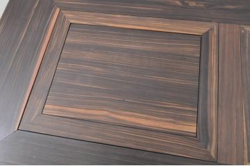和製ビンテージ　高級品!!　総シマ黒タン材(シマコクタン、縞黒檀)　無垢材　重厚な佇まいが魅力の関西火鉢(囲炉裏、座卓、木製火鉢、長火鉢、ローテーブル、ヴィンテージ)(R-066627)