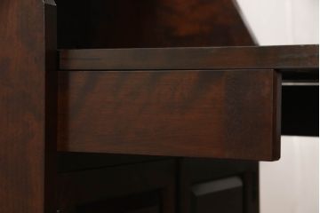 中古　美品　松本民芸家具　和モダンな空間づくりにおすすめのTM型ビューロー(ライティングビューロー、簿記机、ワークデスク、在宅用、在宅ワーク用、収納棚、戸棚)(定価約43万円)(R-066630)