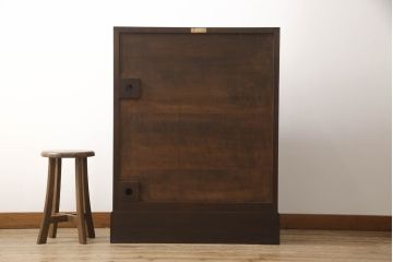 中古　美品　松本民芸家具　和モダンな空間づくりにおすすめのTM型ビューロー(ライティングビューロー、簿記机、ワークデスク、在宅用、在宅ワーク用、収納棚、戸棚)(定価約43万円)(R-066630)