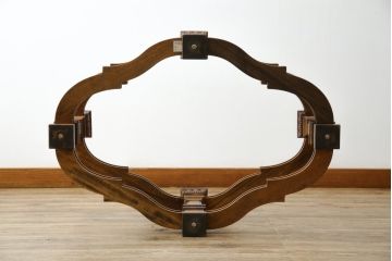 中古　DREXEL HERITAGE(ドレクセルヘリテイジ)　FRANCESCA(フランチェスカ)シリーズ　エレガントなデザインの脚が魅力的なガラス天板のローテーブル(センターテーブル、カクテルテーブル、リビングテーブル、カフェテーブル、ガラステーブル、オーバル型)(定価約48万円)(R-066637)