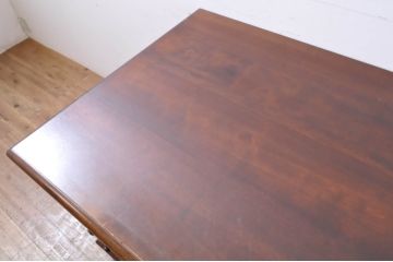 和製ヴィンテージ　松本民芸家具　希少!脚のデザインが特徴的なH型両袖机(両袖デスク、机、在宅ワーク、在宅用ワークデスク、ビンテージ)(定価約99万円)(R-066642)
