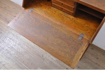 中古　美品　高級品　三越デパート　オーク材　上品な佇まいが魅力の象嵌入りライティングビューロー(カントリーハウス、Brugge、ブルージュ、簿記机、ワークデスク、在宅用、在宅ワーク用)(R-066646)