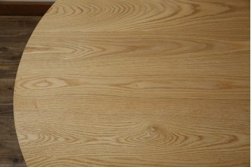 中古　短期展示美品　ヤクモ家具製作所　ラウンドテーブル(Type A)　オーク材　ナチュラルな風合いが優しい印象のダイニングテーブル　(R-066649)