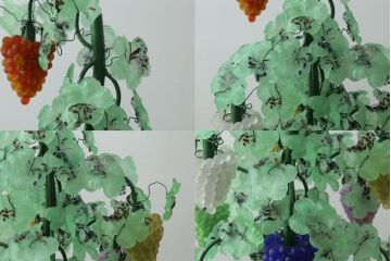 中古　イタリア製　トーソー社(TOSO CESARE)　ムラーノガラス(Murano　Glass)　ブドウ(葡萄、ぶどう)　13灯　空間のアクセントになるスタンドライト(フロアスタンド、スタンド照明、フロア照明、ベネチアングラス、ヴェネチアングラス、ムラノガラス)(定価約130万円)(R-066653)