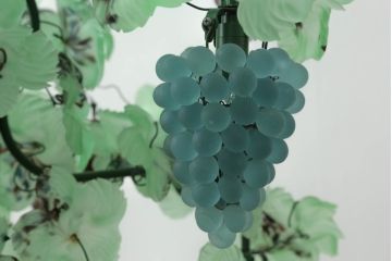 中古　イタリア製　トーソー社(TOSO CESARE)　ムラーノガラス(Murano　Glass)　ブドウ(葡萄、ぶどう)　13灯　空間のアクセントになるスタンドライト(フロアスタンド、スタンド照明、フロア照明、ベネチアングラス、ヴェネチアングラス、ムラノガラス)(定価約130万円)(R-066653)