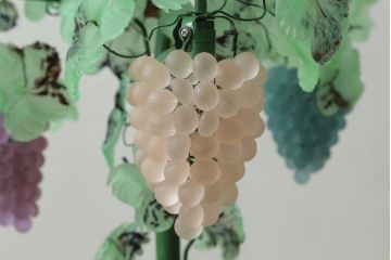 中古　イタリア製　トーソー社(TOSO CESARE)　ムラーノガラス(Murano　Glass)　ブドウ(葡萄、ぶどう)　13灯　空間のアクセントになるスタンドライト(フロアスタンド、スタンド照明、フロア照明、ベネチアングラス、ヴェネチアングラス、ムラノガラス)(定価約130万円)(R-066653)