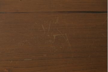 中古　IDC大塚家具　オランダ高級輸入家具　幅3mの特大サイズ!!重厚なオーク材製天板が魅力のダイニングテーブル(6人掛け、食卓、作業台)(定価約90万円)(R-066656)