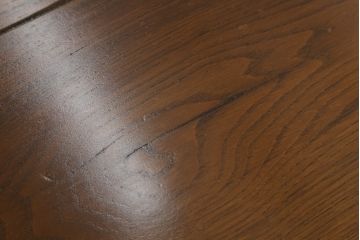 中古　IDC大塚家具　オランダ高級輸入家具　幅3mの特大サイズ!!重厚なオーク材製天板が魅力のダイニングテーブル(6人掛け、食卓、作業台)(定価約90万円)(R-066656)