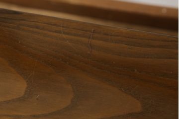 中古　IDC大塚家具　オランダ高級輸入家具　オーク材　木の温もり溢れる色合いが魅力のダイニングチェア4脚セット(椅子、イス、板座チェア)(定価4脚で約30万円)(R-066657)