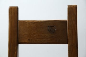 中古　IDC大塚家具　オランダ高級輸入家具　オーク材　木の温もり溢れる色合いが魅力のダイニングチェア2脚セット(椅子、イス、板座チェア、バラ売り可能)(定価2脚で約15万円)(R-066658)