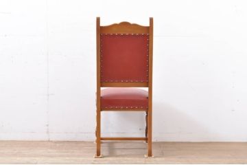 中古　横浜クラシック家具　ダニエル(daniel)　ミッシェル(Michel)サイドチェア　A-504　本革(レザー)　クラシカルな雰囲気漂うデザインがおしゃれなダイニングチェア2脚セット(椅子、イス)(定価2脚で約44万円)(R-066669)