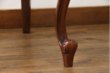 中古　VICTORIA COLLECTION　マホガニー材　優美な曲線デザインが美しいバルーンバックチェア(サロンチェア、ダイニングチェア、イス、椅子)(R-066673)