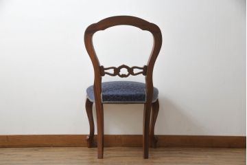 中古　VICTORIA COLLECTION　マホガニー材　優美な曲線デザインが美しいバルーンバックチェア(サロンチェア、ダイニングチェア、イス、椅子)(R-066673)