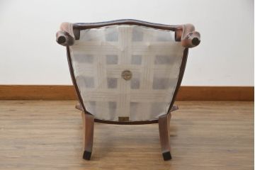 中古　VICTORIA COLLECTION　マホガニー材　優美な曲線デザインが美しいバルーンバックチェア(サロンチェア、ダイニングチェア、イス、椅子)(R-066673)