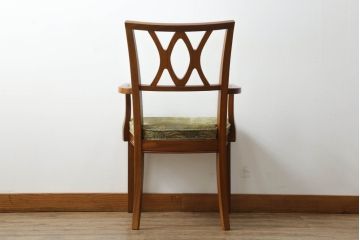中古　DREXEL HERITAGE(ドレクセルヘリテイジ)　Triune(トライユン)　マホガニー材　洗練されたデザインが魅力のアームチェア(ダイニングチェア、椅子、イス)(R-066674)
