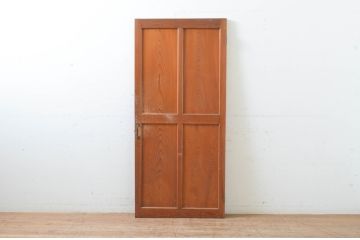 アンティーク建具　インテリアに取り入れやすいシンプルなデザインのドア1枚(木製扉)(R-066723)