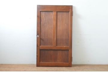 アンティーク建具　レトロな雰囲気を醸し出すガラスのドアノブ付きドア1枚(木製扉)(R-066724)