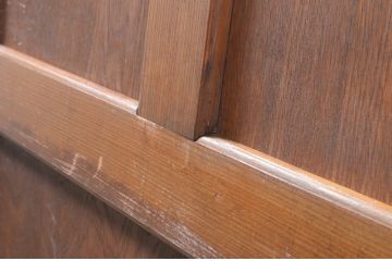 アンティーク建具　レトロな雰囲気を醸し出すガラスのドアノブ付きドア1枚(木製扉)(R-066724)