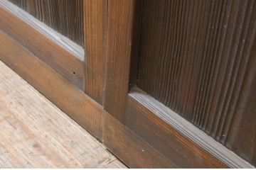 アンティーク建具　大正ロマン!!　ダイヤガラス入り　ノスタルジックな雰囲気漂うガラス戸2枚セット(引き戸)(R-066727)