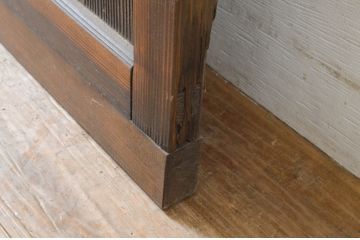 アンティーク建具　大正ロマン!!　ダイヤガラス入り　ノスタルジックな雰囲気漂うガラス戸2枚セット(引き戸)(R-066727)