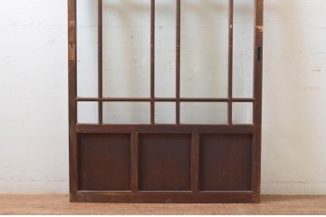 アンティーク建具　上手物　大正ロマンの雰囲気漂う両面面取り加工のガラス戸1枚(引き戸)(R-066729)