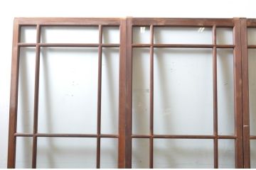 アンティーク建具　大正ロマンの雰囲気漂う両面面取り加工の幅狭ガラス戸4枚セット(引き戸)(R-066730)