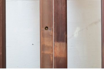 アンティーク建具　大正ロマンの雰囲気漂う両面面取り加工の幅狭ガラス戸4枚セット(引き戸)(R-066730)
