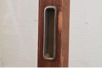 アンティーク建具　大正ロマンの雰囲気漂う両面面取り加工の幅狭ガラス戸4枚セット(引き戸)(R-066730)