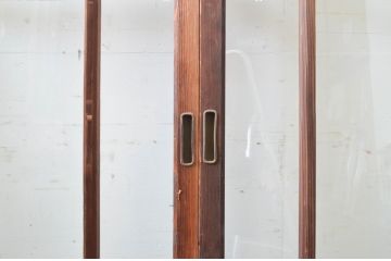 アンティーク建具　大正ロマンの雰囲気漂う両面面取り加工の幅狭ガラス戸4枚セット(引き戸)(R-066732)