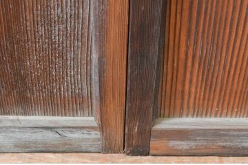アンティーク建具　大正ロマンの雰囲気漂う両面面取り加工の幅狭ガラス戸4枚セット(引き戸)(R-066732)