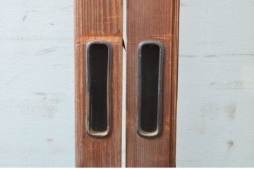 アンティーク建具　大正ロマンの雰囲気漂う両面面取り加工の幅狭ガラス戸4枚セット(引き戸)(R-066733)