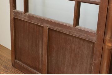 アンティーク建具　大正ロマンの雰囲気漂う両面面取り加工の幅狭ガラス戸4枚セット(引き戸)(R-066734)