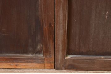 アンティーク建具　大正ロマンの雰囲気漂う両面面取り加工の幅狭ガラス戸4枚セット(引き戸)(R-066734)