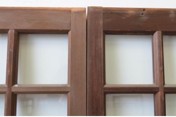 アンティーク建具　大正ロマンの雰囲気漂う両面面取り加工の幅狭ガラス戸4枚セット(引き戸)(R-066734)