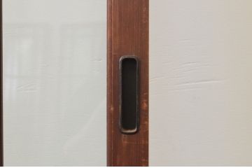 アンティーク建具　大正ロマン　ノスタルジックな雰囲気を演出する両面面取り加工の幅狭ガラス戸3枚セット(引き戸)(R-066738)